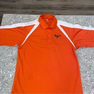 Baltimore Orioles MLB Majestic Bright Orange Polo with White Details-Medium